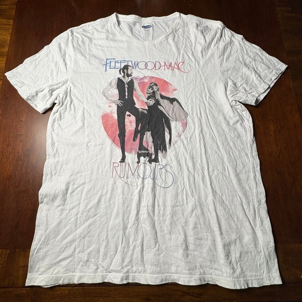 Fleetwood Mac Rumours Old Navy White Graphic Band Tee XL 23x29